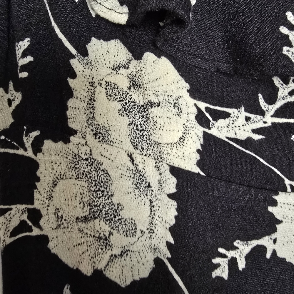 Free People Ruffle Wrap Dress in Black and Cream Floral - Picture 2 of 4